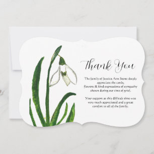 Invitation Lily de la vallée Funérailles florales Merci de la