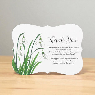 Invitation Lily de la vallée Funérailles florales Merci de la