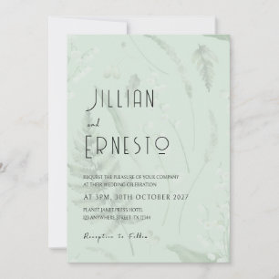 Invitation Lily de Vallée avec des fougères    Sage Green v2 
