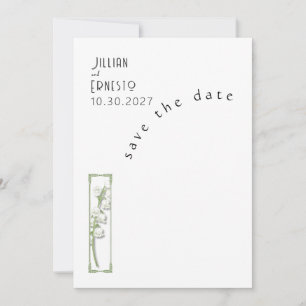 Invitation Lily de Valley Blanc Enregistrer la date v2
