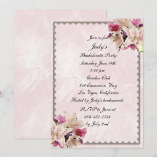 Invitation Lily Floral Rose Mariage Enterrement de Vie de Jeu