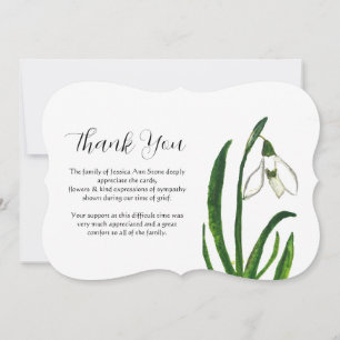 Invitation Lily of The Valley Fleurs Funérailles Décès Merci