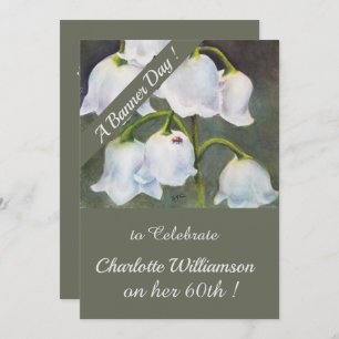 Invitation Lily of the Valley Watercolor Floral Birthday