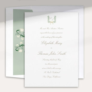 Invitation Lily Valley Faux Or Formel Mariage traditionnel