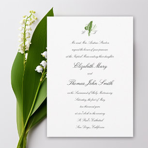 Invitation Lily Valley Religieux Forme Traditionnelle Mariage