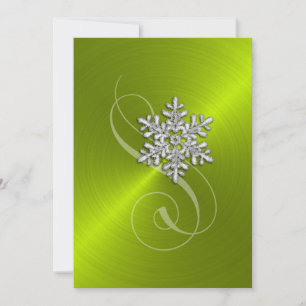 Invitation Lime Arrière - plan Crystal Snowflake