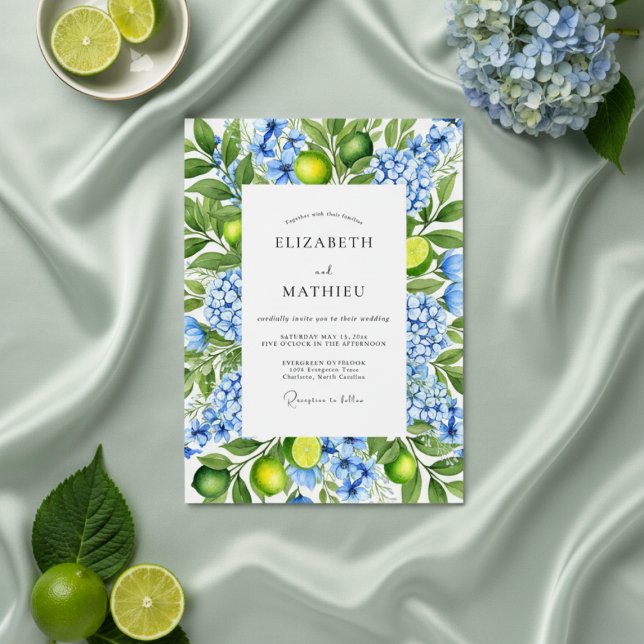 Invitation Lime Green Coastal Mediterranean Wedding (Créateur téléchargé)