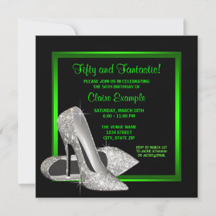 Invitation Lime Green High Heures Fête d'anniversaire