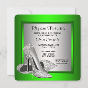 Invitation Lime Green High Heures Fête d'anniversaire des fem