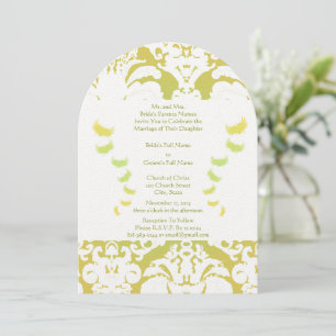 Invitation Lime Green Mariage damassé