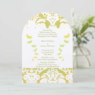 Invitation Lime Green Mariage damassé