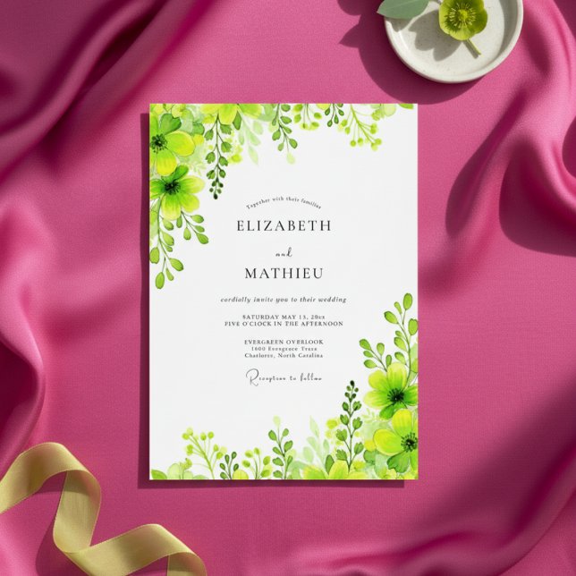 Invitation Lime Green Verdant Botanical Wedding (Créateur téléchargé)