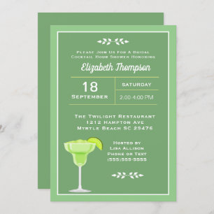 Invitation Lime Margarita Bridal Cocktail de douche Invitatio