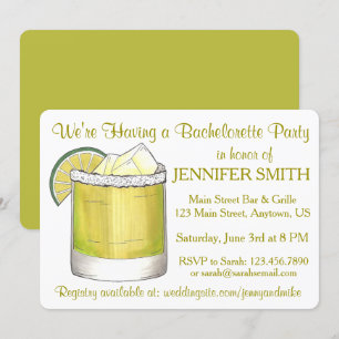 Invitation Lime Margarita Cocktail Bachelorette Cinco de Mayo
