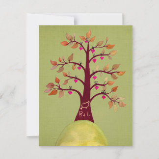 Invitation Lime Mariage Automne Automne Coeur arbre Invitatio