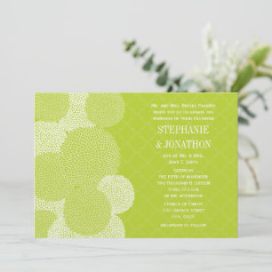 Invitation Lime Moderne Floral Chrysanthemum Mariage