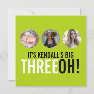 Invitation Lime noir 30e THREEOH! photo anniversaire Invitati