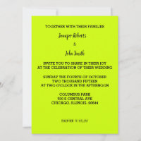 Lime Vert Mariage Bright Coloré Personnalisé Simpl