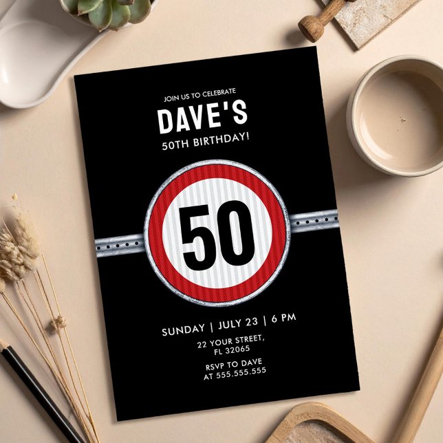 Invitation Limite de vitesse 50e anniversaire  (Créateur téléchargé)