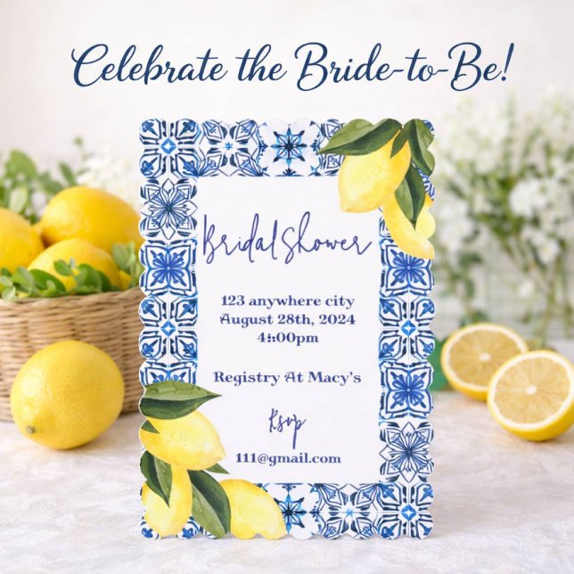 Invitation Limoncello Lemon Enterrement de vie de jeune fille (Créateur téléchargé)