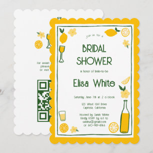 Invitation Limoncello Lemonade CUSTOM QR Fête des mariées
