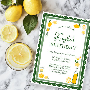 Invitation Limoncello Lemonade Lemons FÊTE D'ANNIVERSAIRE PER