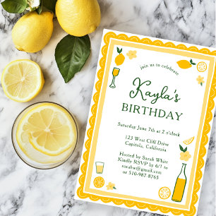 Invitation Limoncello Lemonade Lemons FÊTE D'ANNIVERSAIRE PER