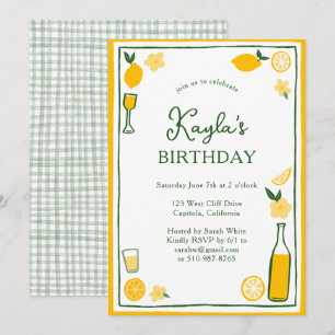Invitation Limoncello Lemonade Lemons FÊTE D'ANNIVERSAIRE PER