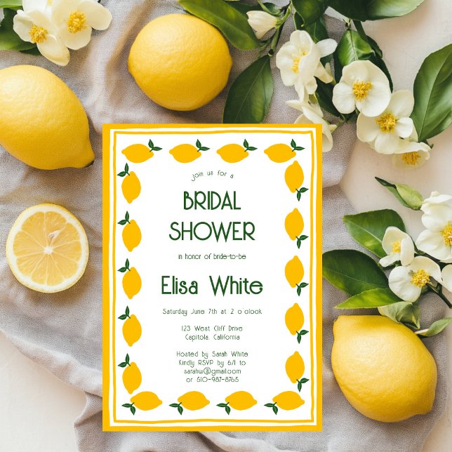 Invitation Limoncello Lemons CUSTOM Mignonne Fête des mariées (Limoncello Lemons CUSTOM Cute Bridal Shower Invitation
)