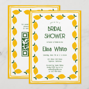 Invitation Limoncello Lemons CUSTOM QR Code Fête des mariées