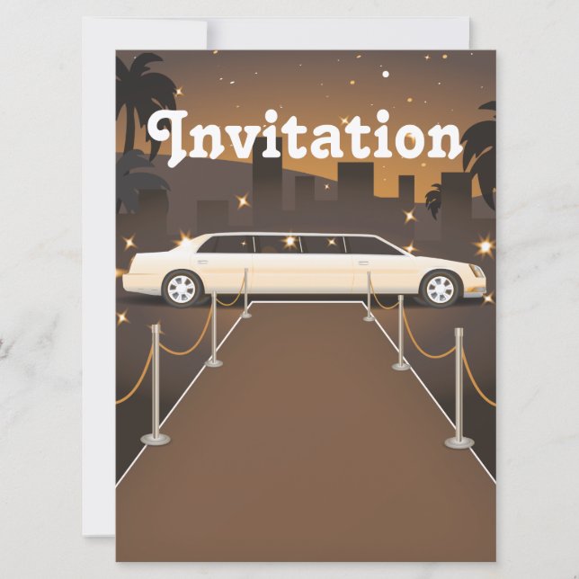 Invitation Limousine Classique de Star sur Tapis Rouge (Devant)