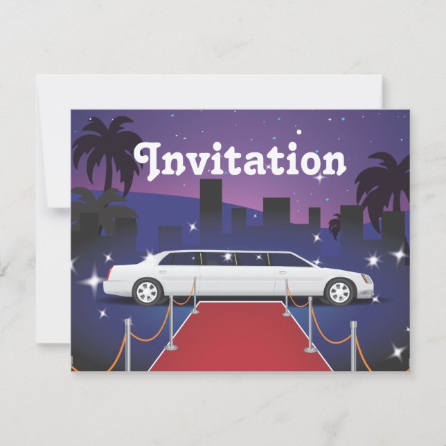 Invitation Limousine de célébrité sur tapis rouge (Devant)
