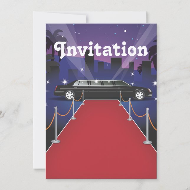 Invitation Limousine de célébrité sur tapis rouge (Devant)
