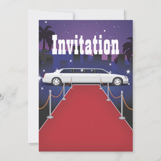 Invitation Limousine de célébrité sur tapis rouge (Devant)