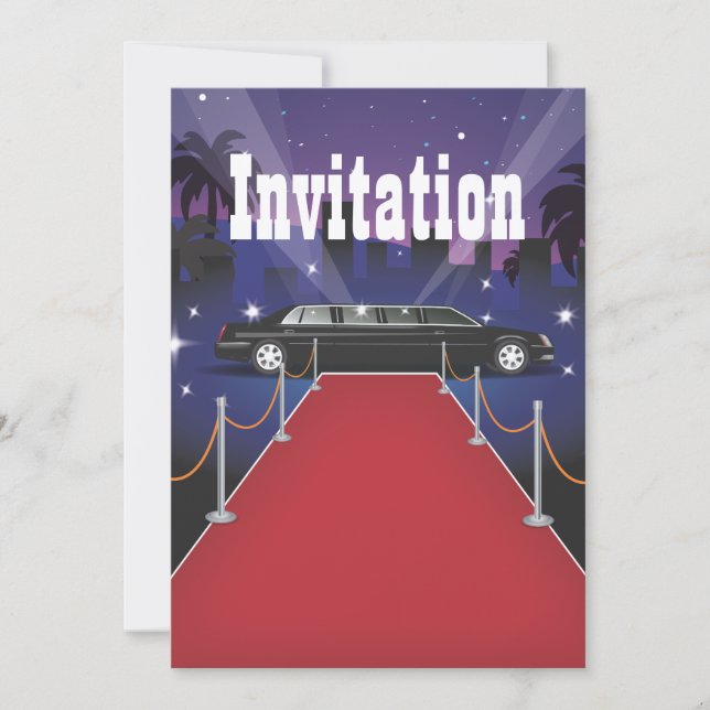 Invitation Limousine de célébrité sur tapis rouge (Devant)