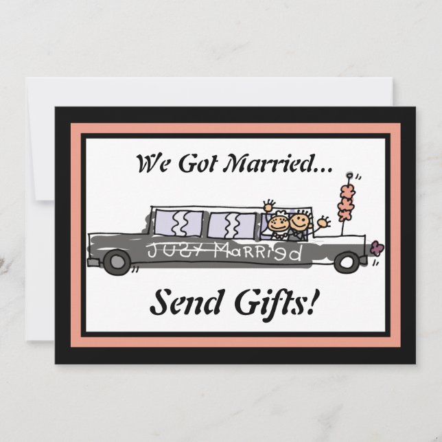Invitation Limousine de mariage pour les mariés / Réception (Devant)