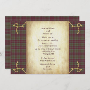 Invitation Lindsay Patiné Scottish Tartan Garden Mariage