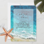 Invitation Line Art Beach Wedding Aquarelle Shore<br><div class="desc">Illustration en ligne du texte MARIAGE intégré au design avec soleil,  mouettes et vagues océaniques. Texte blanc sur l'arrière - plan pur avec aquarelle sable et peinture d'eau.</div>