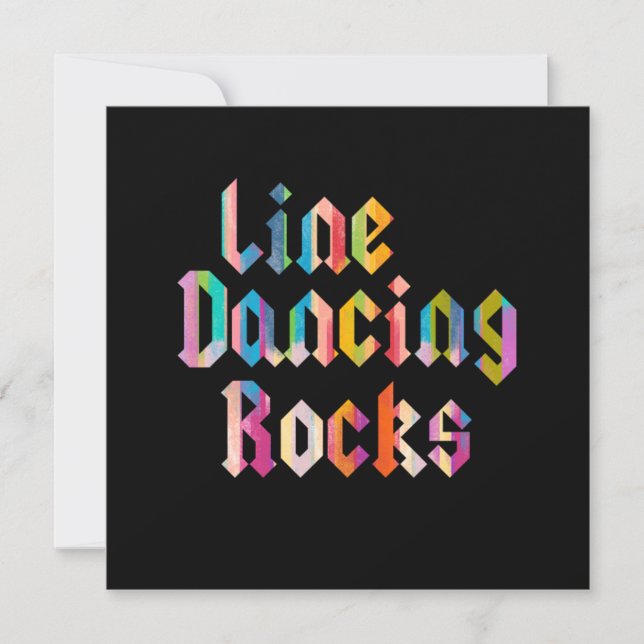 Invitation Line Dancing Rocks Line Dance Country Boots Cadeau (Devant)