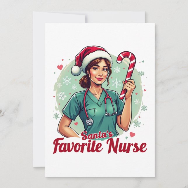 Invitation L'infirmière préférée du Père Noël  (Devant)