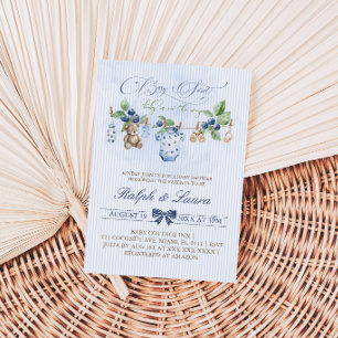 Invitation Linge à linge Baby Shower Ourson Sucré aux Baies