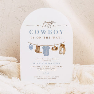 Invitation Linge de bébé Arch Baby Little Cowboy Baby Shower