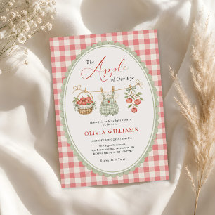 Invitation Linge de bébé pour bébé automne pomme Baby Shower