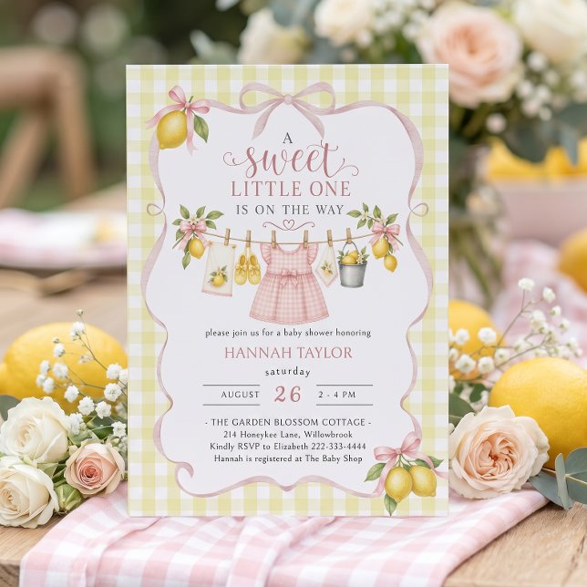 Invitation Linge de citron Baby Shower (Créateur téléchargé)