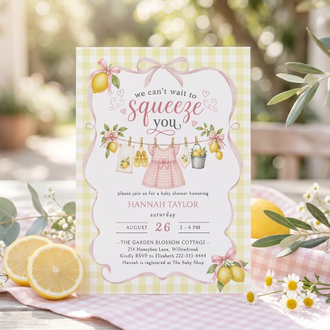 Invitation Linge de citron Baby Shower (Créateur téléchargé)