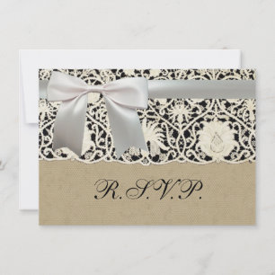 Invitation Linge de dentelle mariage blanc classique jolie