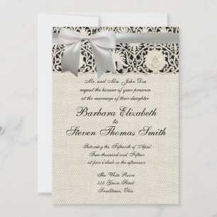 Invitation Linge de dentelle mariage blanc classique jolie