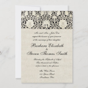 Invitation Linge de dentelle mariage blanc classique jolie