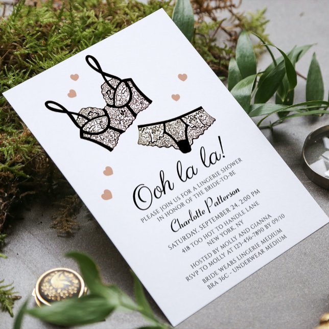 Invitation Linge de nuit en dentelle rose pour enterrement de (Créateur téléchargé)