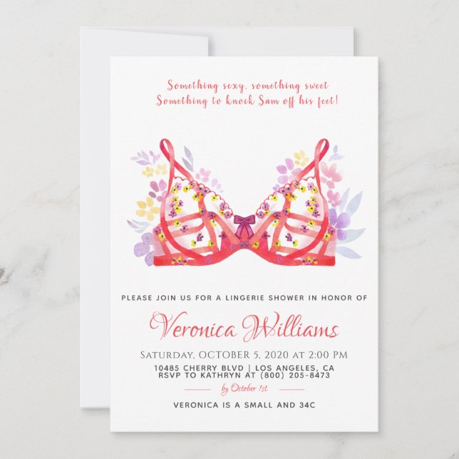 Invitation Lingerie Bridal Shower (Devant)